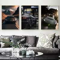 Affiche Murale sur Toile de Voiture de Sport Exotique, Impression Encadrée en Aluminium pour Décoration de Salon, Bureau, Cave à Hommes, Garage