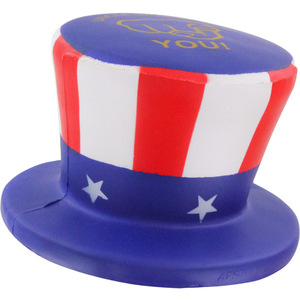 Populaire aux États-Unis : Balle anti-stress en PU en forme de chapeau de l'Uncle Sam bleu et blanc, Fournisseur - Product Image 2