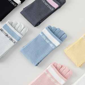 <b>Hot</b>-selling spring/summer five-finger <b>socks</b> for yoga and Pilates women, bright-colored mid-calf sports <b>socks</b>, indoor sports - Product Image 4