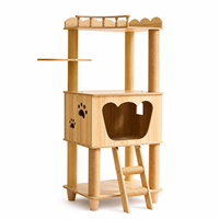 Arbre à chat tout-en-un avec condo pour chat, capsule spatiale, griffoir, planche à gratter, gain de place pour chat d'intérieur