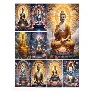 Venta al por mayor precio barato personalizado 5D diamante pintura hogar pared arte decoración DIY budismo <span class=keywords><strong>Buda</strong></span> diamante pintura manualidades Kits regalo - Product Image 1