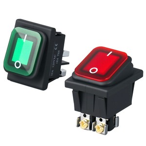 KCD4 Rocker <b>Switch</b> 30A 125VAC SPST IP65 Illuminated With Screw Terminals On Off - Product Image 1