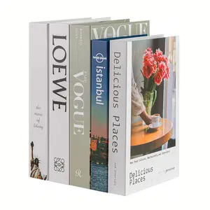 Cubierta personalizada hogar decorativo falso libro cajas conjuntos de lujo decoración libros para mesa de centro