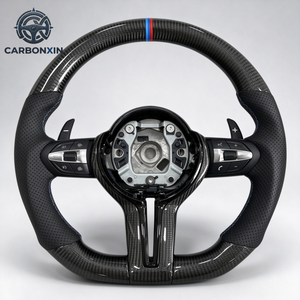 Volant chauffant en cuir et fibre de carbone pour les modèles F Series, 4 Series, 535i, M4, X5, M3. Volant de voiture directement de l'usine. - Product Image 2