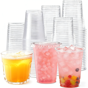 16 oz <b>Plastic</b> <b>Cups</b> with <b>Lids</b> Transparent Personalized Disposable Double Wall PET 90mm Diameter Takeaway 300Ml UV Printing - Product Image 2