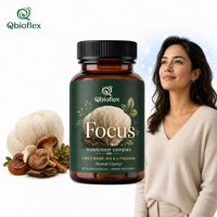 Qbioflex Private Label Focus Capsules Lion's Mane Compléments pour adultes avec B12 et L-Théanine pour la clarté mentale