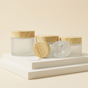 Venta al por Mayor de Frascos de Vidrio Esmerilado para Cosméticos de 5g, 10g, 15g, 20g, 30g, 50g, 60g y 100g con Tapas de Madera Natural, Envases Ecológicos para el Cuidado de la Piel - Product Image 3