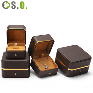 Boîtes d'emballage de bijoux en cuir PU de qualité supérieure personnalisées marron pour collier bracelet bague boucles d'oreilles Boîtes de bijoux - Product Image 1