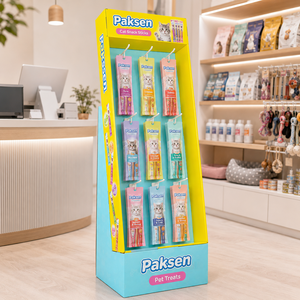 Pet Accessory <b>Hook</b> Floor <b>Display</b> Rack, Reinforced Corrugated Stand Accepting Bespoke ODM OEM Designs for Pet Boutique Layout - Product Image 1