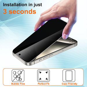 Protecteur d'écran <span class=keywords><strong>incassable</strong></span> de confidentialité pour <span class=keywords><strong>iPhone</strong></span> 16 15 14 13 12 Film de verre trempé Anti-espion Installation facile protecteur d'écran - Product Image 4