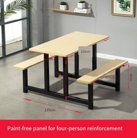 Ensemble table et banc de cantine, structure en acier durable, mobilier de salle à manger pour écoles et cafétérias, surface facile à nettoyer, design peu encombrant
