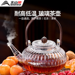 Glass Teapot With Lid Round Shape Heat Resistant <b>Camping</b> <b>Kettle</b> Household Tea Brewing Utensil 2025 New Model - Product Image 3