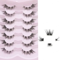 Pestañas Postizas Reutilizables, Suaves, Transparentes, Invisibles, Libres de Crueldad, Hechas a Mano, Efecto 3D, Estilo Manga, 7-10 Heartgirl