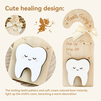 Kit de porte-clés en bois double face pour la Fée des Dents avec bouteille à souvenirs et certificat – Cadeau de développement pour la crèche en bois durable