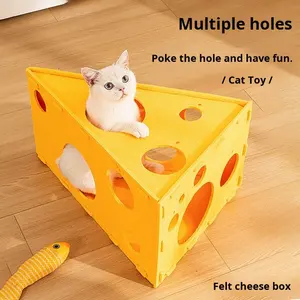 Plateau à gratter pour chat en fibre de polyester, lit pour chat, grattoir à deux niveaux, auto-divertissement, sans perte de poils, jouets pour animaux de compagnie - Product Image 3