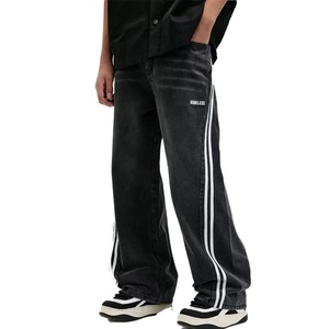 Custom Casual <b>Jeans</b> for <b>Men</b> 100% Cotton Sporty Style Baggy Blue Denim Pants Black Trousers Washed <b>Men's</b> <b>Jeans</b> - Product Image 3