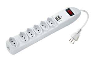 Multi Socket Brazil Extension Socket 6 Ways Outlet avec Smart Plug 3PIN 2P + T 10A 250V Inmetro Certificate Bivolt with2USB - Product Image 2