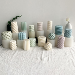 Velas de Escultura Redondas de Color Blanco, Forma de Bola de Perla, Burbuja - Product Image 2
