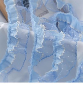 Larghezza 6 cm in poliestere blu cielo Tulle <span class=keywords><strong>con</strong></span> rifiniture in pizzo a pois nastro di pizzo per bambini - Product Image 3