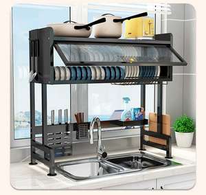 Escurridor de Platos de Acero Inoxidable de 3 Niveles, Diseño Flexible, Tipo Vertical, para Almacenamiento de Utensilios de Cocina - Product Image 3