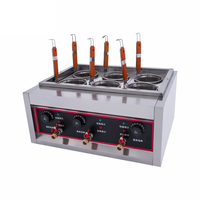 Mini cuiseur électrique 6 trous en acier inoxydable, cuiseur commercial de table, machine à cuire les pâtes avec paniers