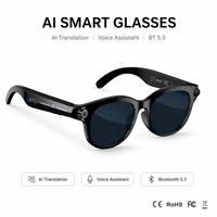 Gafas Inteligentes con Traducción por IA, Traductor de Voz en Tiempo Real, Subtítulos Manos Libres, Dispositivo Portátil, Resistente al Agua IPX4, Más de 40 Idiomas