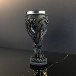200ml medievale a forma di drago vetro di vino in acciaio inox con <span class=keywords><strong>mitologia</strong></span> europea <span class=keywords><strong>e</strong></span> leggende drago guerriero tazza in resina - Product Image 4