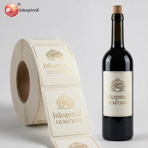 Personalizado Navidad <span class=keywords><strong>rojo</strong></span> oro impermeable botella de vino Pegatina autoadhesiva UV impreso árbol copo de nieve para vino - Product Image 1