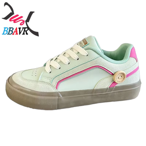 Nuevo Estilo, Zapatos Casuales de Skate para Hombre en Verde Menta, Cuero Genuino, Plantilla de PU Cómoda, Malla Suave de Eva para Mujer, para Parejas - Product Image 1