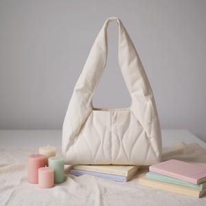 Bolsas de Mano de Playa Personalizables al por Mayor 2026, Bolsas de Mano de Algodón Acolchado, Ecológicas, Portátiles, Ligeras, para Uso Diario, para Mujer - Product Image 2