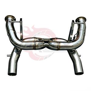 Section d'échappement arrière en acier inoxydable finition miroir Vortex X-Pipe pour Lamborghini Aventador LP770 SVJ 6.5L V12 – Pack de vente en gros - Product Image 2