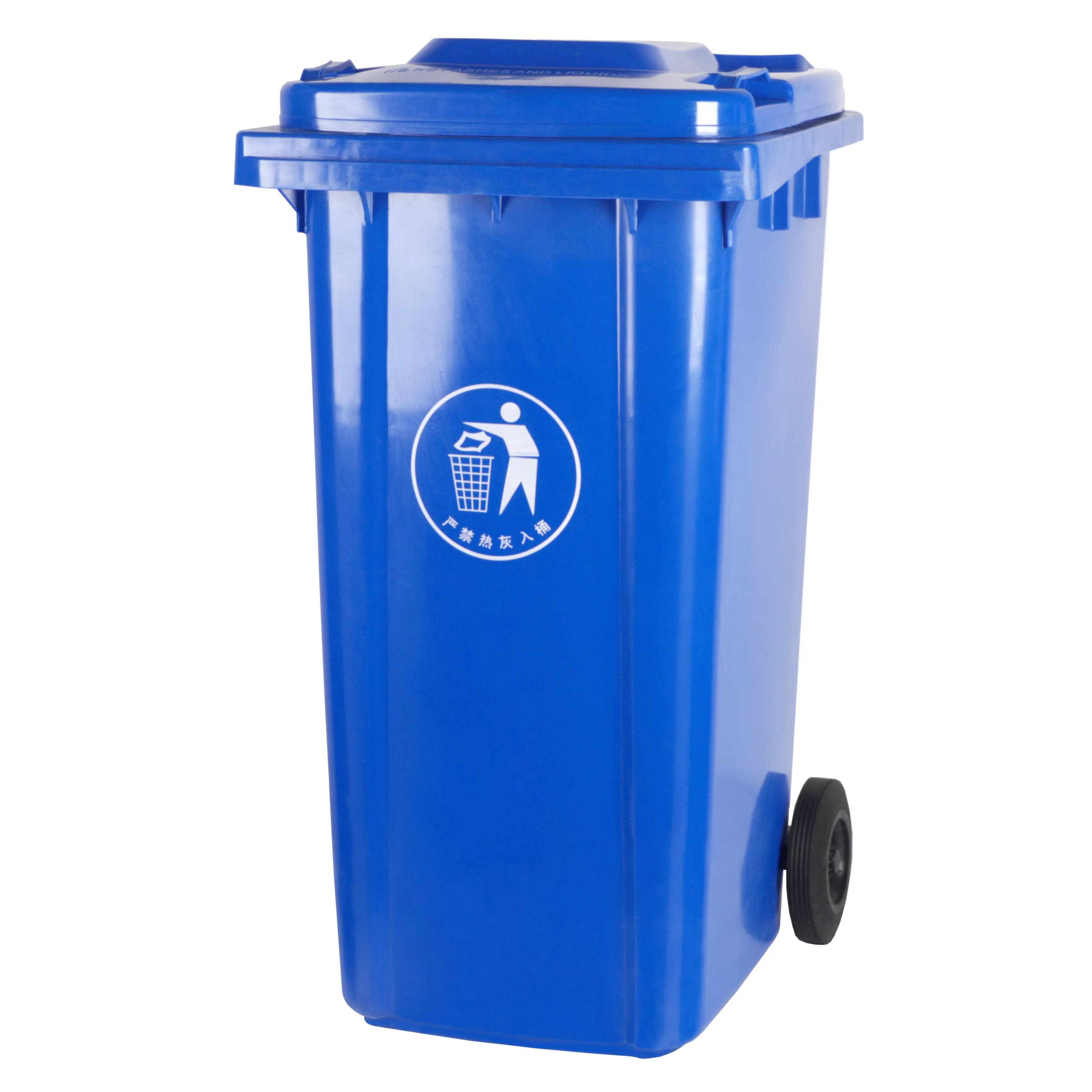 Пластиковый контейнер для мусора с колесиком и крышкой, 240 л
