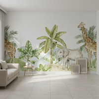 Wallpaper Mural Kecantikan Bunga Tanaman Tepi Air Tropis Latar Belakang Hijau Timbul Modern Dapat Dilepas Tahan Air Tahan Api
