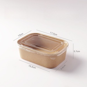 Kotak Kemasan Kertas Kraft Tebal Sekali Pakai untuk Makanan Bawa Pulang, Ramah Lingkungan, Food-grade, Piknik, Berkemah dengan Tutup - Product Image 2