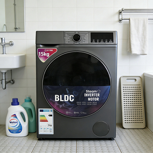 Prêt à expédier <span class=keywords><strong>Lave</strong></span>-<span class=keywords><strong>linge</strong></span> sécheuse automatique à chargement frontal électrique 15 kg à cuve unique en acier inoxydable 2 en 1 Économe en énergie - Product Image 3