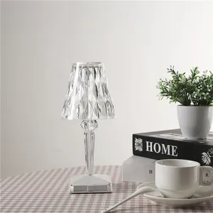 Nordic Warm Decorative Crystal <b>Table</b> <b>Lamp</b> for Bedroom USB Charging Cross-Border Bedside with Masonry DC Power Supply - Product Image 1