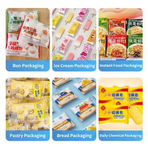 Máquinas de envasado tipo almohada totalmente automáticas se utilizan en la producción de fideos instantáneos, pan y barras de chocolate. - Product Image 4