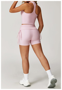 Ropa Deportiva para Mujer, Conjunto de Yoga y Fitness, Leggings de Spandex/Nylon con Bloques de Color, Cintura Elástica Transpirable, 2 Piezas - Product Image 3