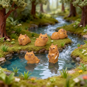 Statuetta di Capibara in Resina Simil-Porcellana, Stile <span class=keywords><strong>Zen</strong></span> e Costiero, Decorazione da Scrivania per Ufficio, Regalo - Product Image 3