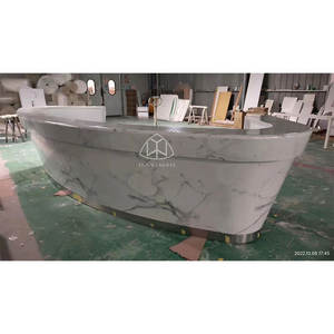 Escritorio de recepción de piedra artificial, simple y personalizado, para oficina de peluquería y tienda minorista - Product Image 2