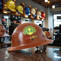 Bolivie Casque de sécurité professionnel en PRF de haute qualité Construction durable en fibre de verre Casque de sécurité à bord personnalisable pour les travaux miniers