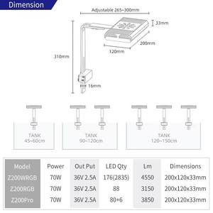 WEEK <span class=keywords><strong>AQUA</strong></span> Z200 série Aquarium lumière <span class=keywords><strong>LED</strong></span> WRGB spectre complet <span class=keywords><strong>LED</strong></span> support lampe eau douce Aquarium plante lumière <span class=keywords><strong>LED</strong></span> - Product Image 6
