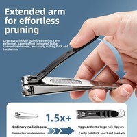 Coupe-ongles en acier au carbone imprimé, grande taille, durable, pour manucure et élimination des cuticules, idéal pour les ongles épais et les personnes âgées, emballage polybag