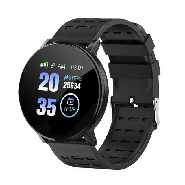 Relógio inteligente Bluetooth para homens e mulheres, monitor de pressão arterial e frequência cardíaca 119Plus, smartwatch esportivo com música e fitness, mais conhecido como smartwatch