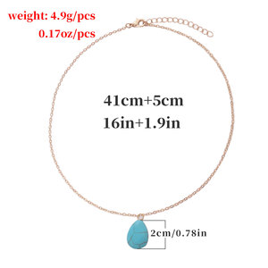 Europan y Amrican Cross-Bordr Jwlry Irrgular Txtur Turquois Pndant para mujer Elgant Fashion Vrsatil Mtal - Product Image 5