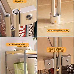 Nhật Bản Nhà Bếp & Kho Kim Loại Bền Pallet Hàng Hóa Lưu Trữ Thép Giá Tủ Tầng Loại Xếp Chồng Kệ - Product Image 5