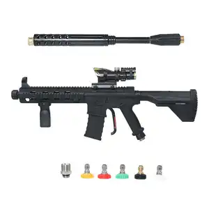 ZX 5000PSI Multifuncional Negro Diseño moderno Pistola de lavado de autos Plástico Cobre Juego de pistola de agua de limpieza de alta presión