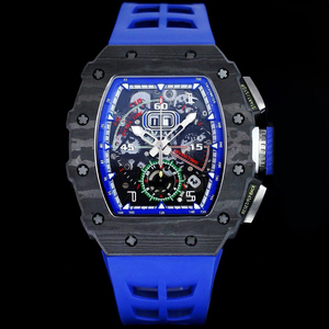 Montre chronographe NTPT en fibre de carbone, style course 011, montre mécanique squelette de luxe pour homme, bracelet en caoutchouc - Product Image 3