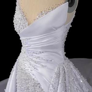 Dubai Wedding <strong>Dress</strong> <strong>Pearl</strong> Mermaid Bridal Gown <strong>with</strong> Full Beading Crystals Lace Decoration Princesse Long Train LSDZ95 Bride <strong>Dress</strong> - Product Image 6