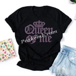 핫픽스 라인 석 전송 디자인 나 여왕의 철제 티셔츠에 대한 모티프에